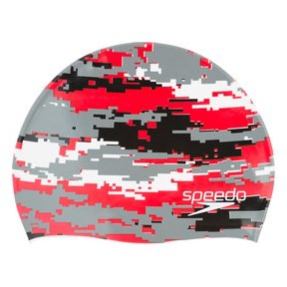Speedo swim cap. One Size. NIB. Camo Red - Picture 1 of 5